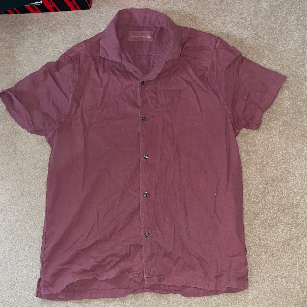 Abercrombie & Fitch Men's Casual Burgundy Shirt